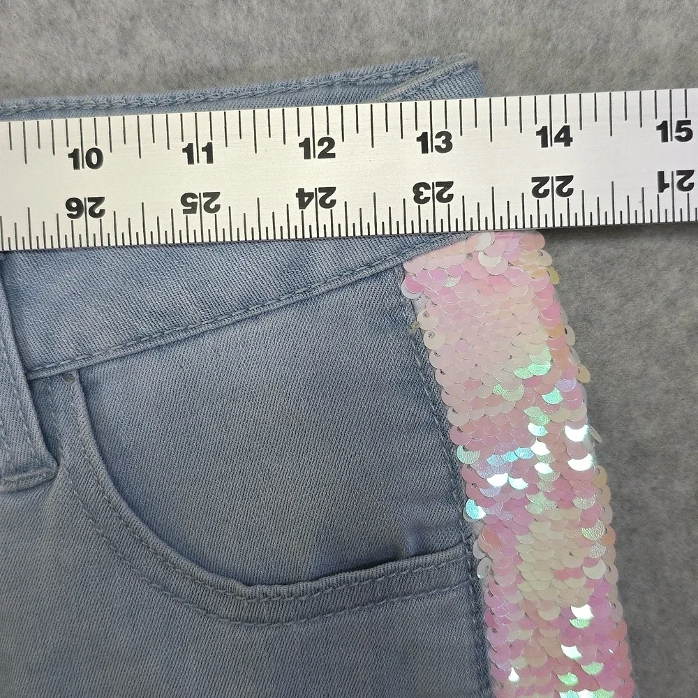 Cat & Jack girls jean shorts with sequins super stretch size L (10-12)